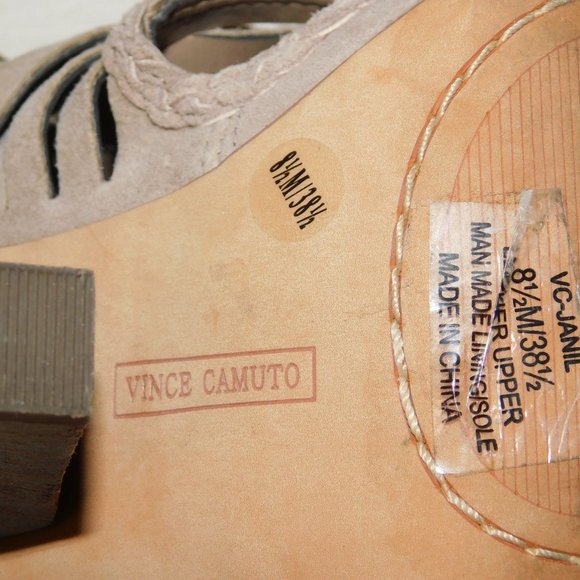 Vince Camuto Janil Suede Leather Strappy Stack Heel Sandals Size 8.5 Gladiator - Picture 14 of 14